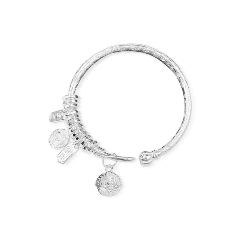 YUOFFICIAL 999 Fine Silver Bangles Unisex-0