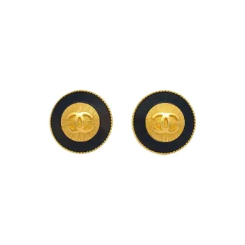 CHANEL 1994 Cc Button Clip on Earrings