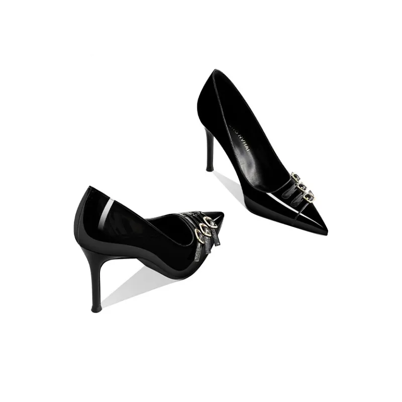 GOSO Slim Heel High Heels Women's Black-4