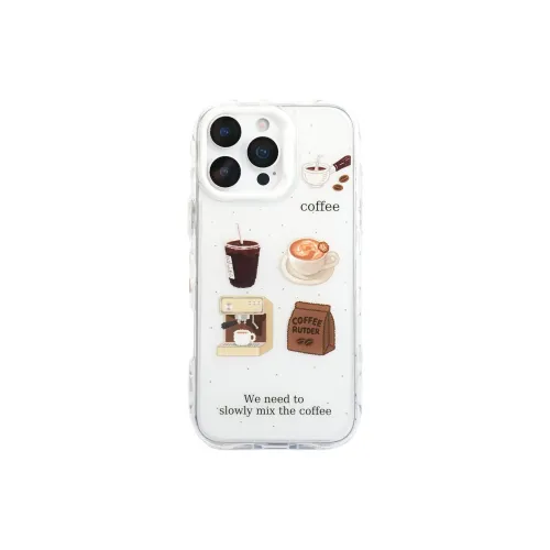 Sopi Acrylic Material Ink Splatter Coffee Latte Phone Cases Compatible With IPhone 16/15 Pro Max/Apple 13/14 Pro/Max