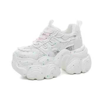 Shoe cabinet floral language Chunky Sneakers Women's Low Top White