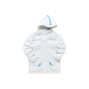 FILA FUSION Streetsport Letter Hooded Loose Fit Mid Length Down Jacket Women's Standard White