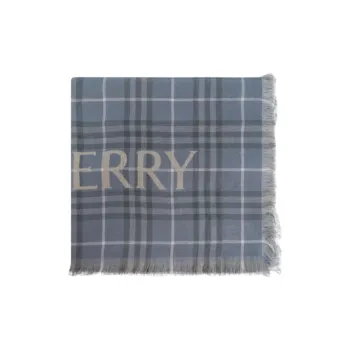 Burberry Signature Knight Motif Checked Frayed Edge Scarf