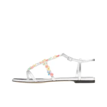 Jimmy Choo Gwyn Daisy Roman Sandals Women's Silver