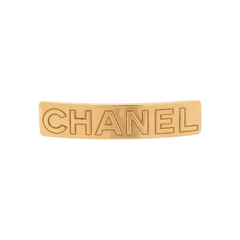 CHANEL 1980s Engraved Logo Hair Pin-0