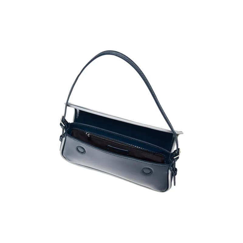 ZARA Artificial Leather Shoulder Bag Trumpets Women's Blue-2