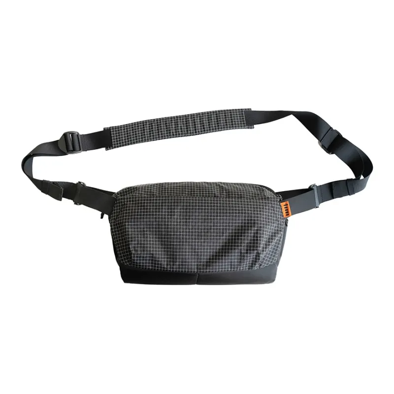 MYBRANDORIGINAL Nylon Crossbody Bag Regular Unisex Black White Plaid-2