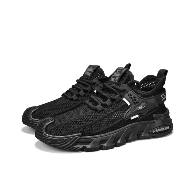 Binary Lightweight And Breathable Low Top Casual Shoes Men's Black-5
