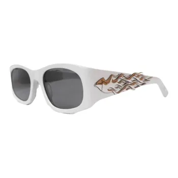 PLEASURES Acetate Oval Sunglasses Men's White