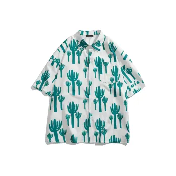 SOIE Shirts Unisex White Base Island Cactus Color