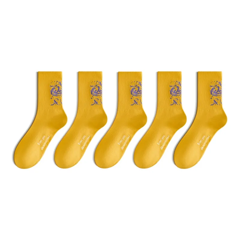 LUOLIAN Mid Calf Socks Men's 5 Pack-11