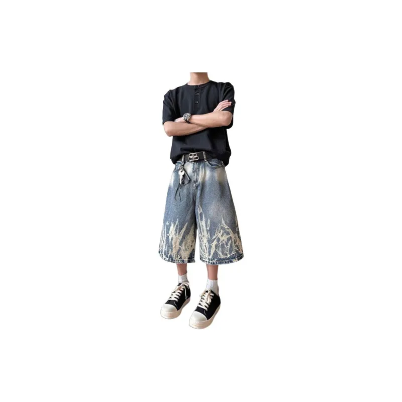 NVRFRGT Denim Shorts Unisex Blue-0