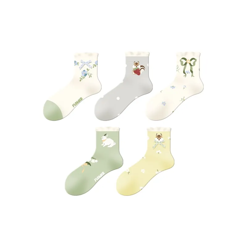DJUNGLE Ankle Socks Women's 5 Pack-0