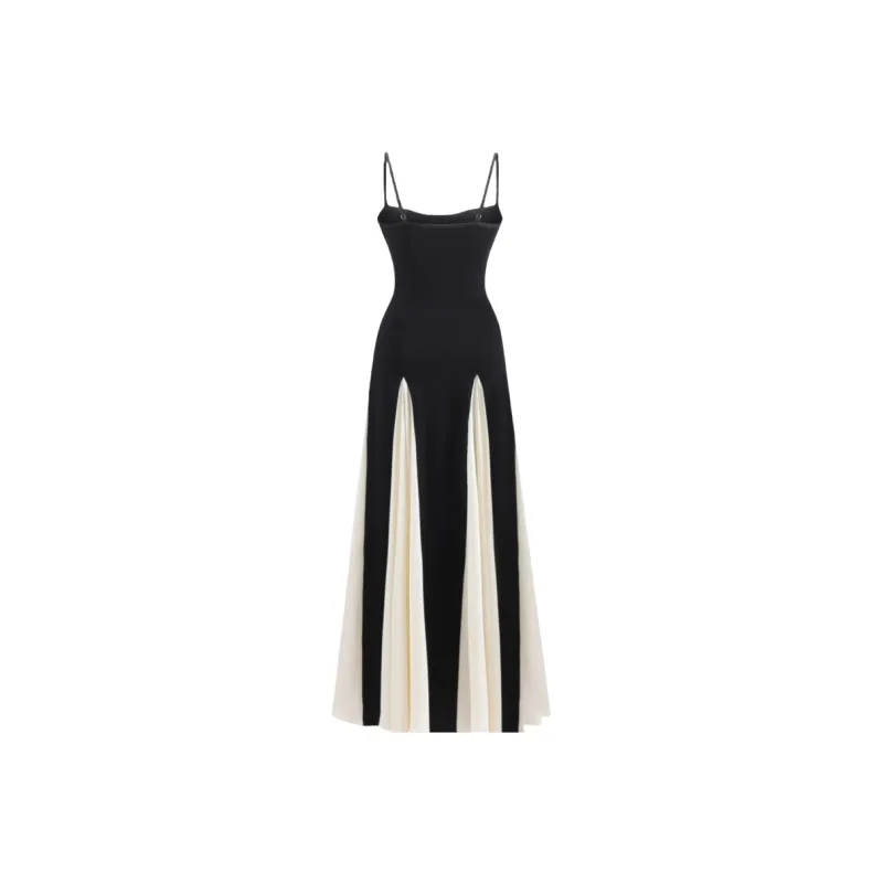DOSOHEB Slip Dresses Women's Black/White-1