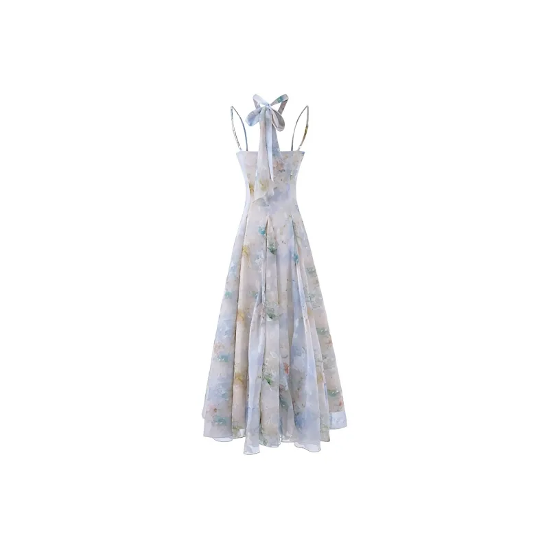 DOKZB Slip Dresses Women's Water Wave Blue-1
