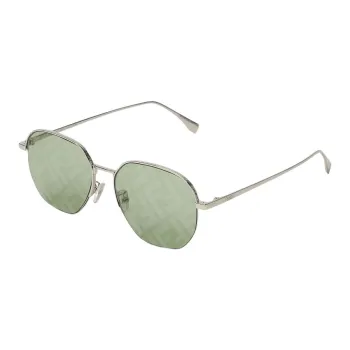 FENDI Metal Oval Sunglasses Men's Silver