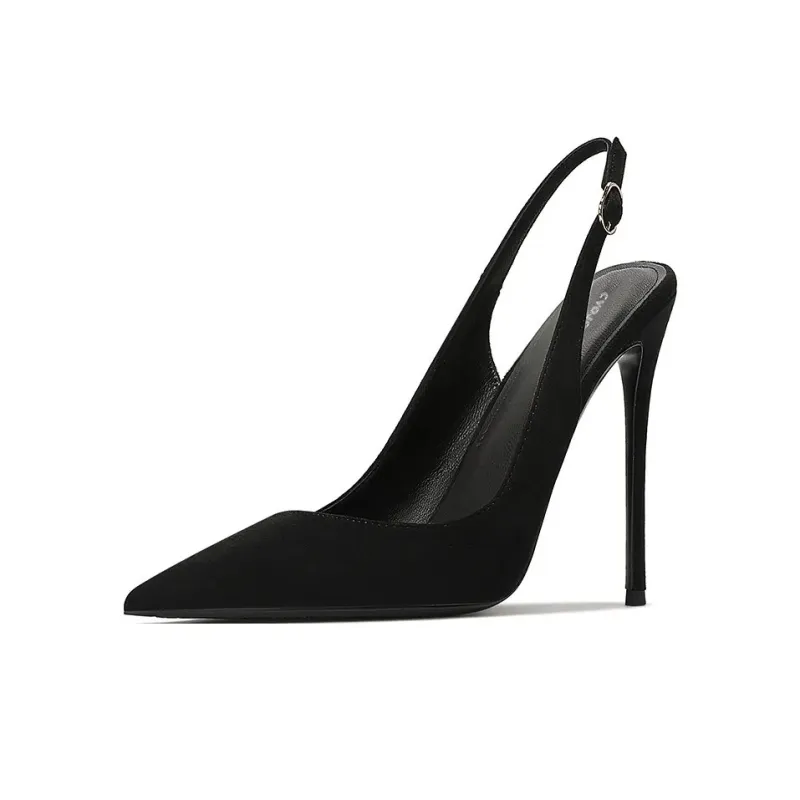 CVOJOO Slim Heel High Heels Women's Black-2