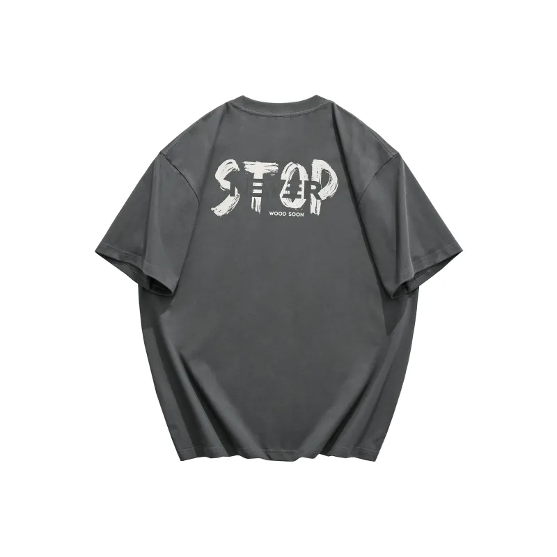 WOOD SOON Loose Fit Casual Cooling Heavyweight Men's Clothing Top Unisex-9