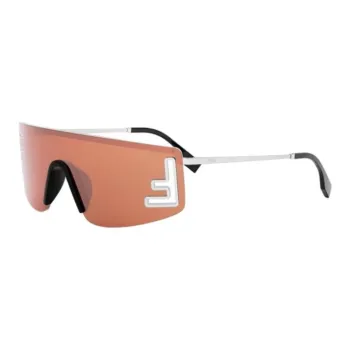 FENDI Metal Irregular Shape Sunglasses Men's Silver