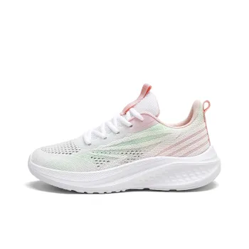 TELENT Shock Absorbers With Slip Resistant Features Low Top Casual Shoes Women's White Pink