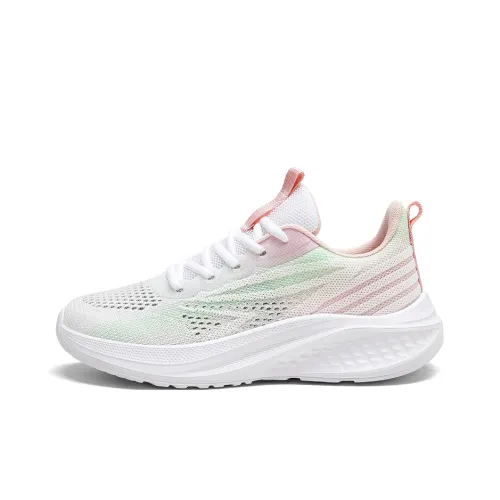 TELENT Shock Absorbers With Slip Resistant Features Low Top Casual Shoes Women's White Pink