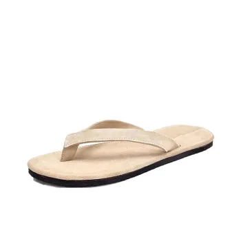 Voguhomme Rubber Sole Slip Resistant Flip Flops Men's Apricot