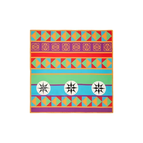 LOEWE Mulberry Silk Scarves Women's Multicolor