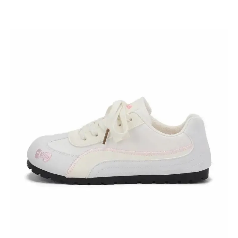CVOJOO Non slip Lightweight Low Top Skateboard Shoes Women's White Pink-1