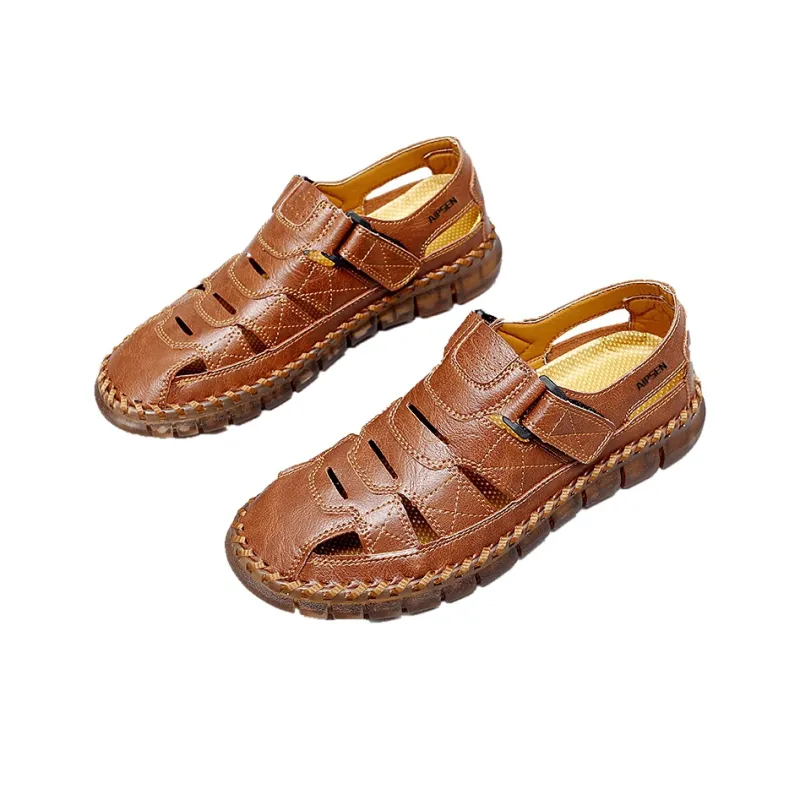 AIPSEN Wear resistant, Lightweight, Breathable, And Non slip. Low Top Casual Shoes Men's Brown-2