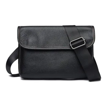 VIHUS Cow Leather Crossbody Bag, Shoulder Bag Men's Black/Brown