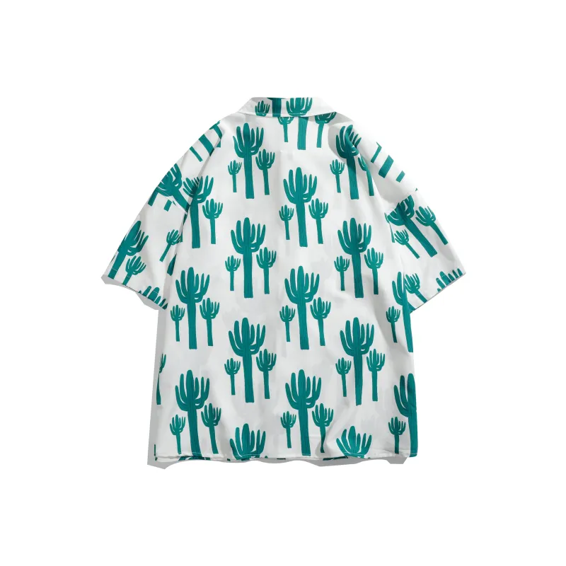 SOIE Shirts Unisex White Base Island Cactus Color-1