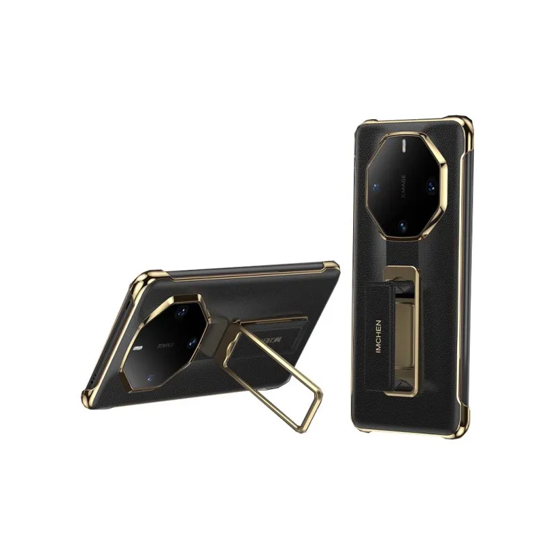 IMCHEN Genuine Leather Material Wristband Stand 2 in 1 Phone Cases Compatibility With Huawei Mate 70 RS Ultimate Design-3