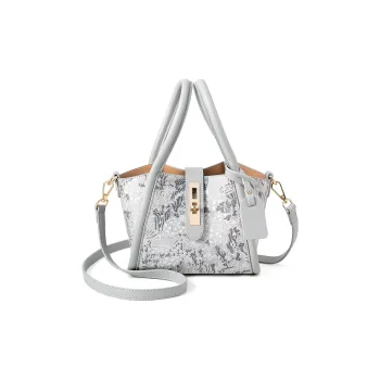 Vigno Synthetic Leather Shoulder Bag, Crossbody Bag, Handbag Regular Women's Gray/Pink