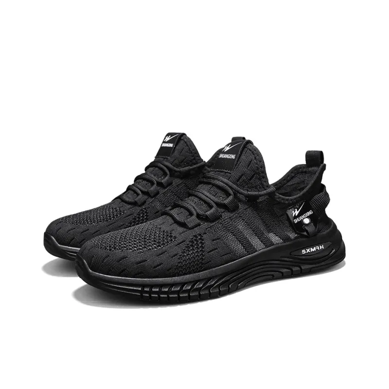 Binary Lightweight And Breathable Low Top Casual Shoes Men's Black-6