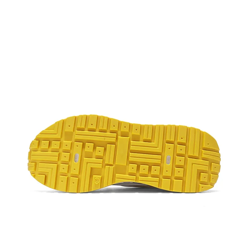 Binary Breathable Height Increase Low Top Casual Shoes Men's White Yellow-6