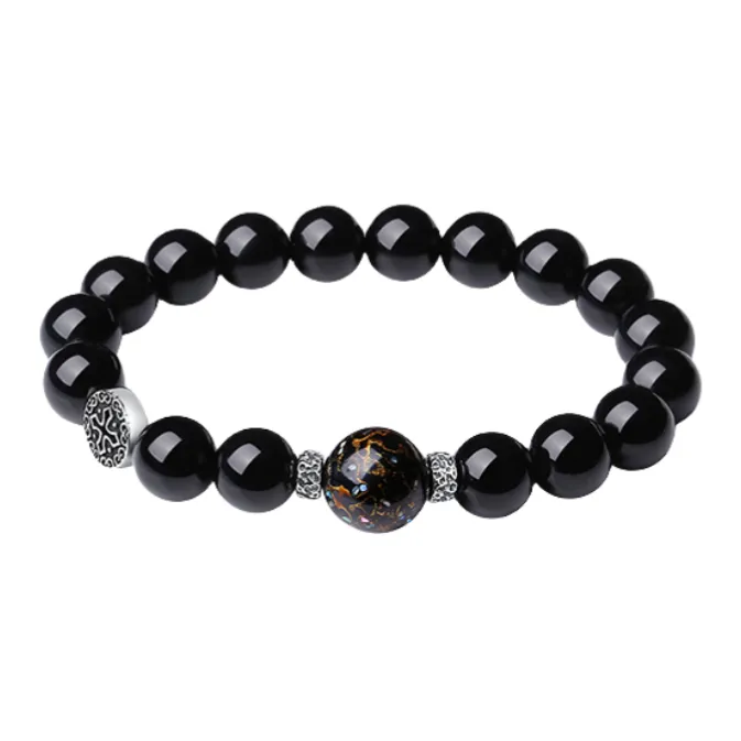 PINK U Obsidian Bracelets Men's-0