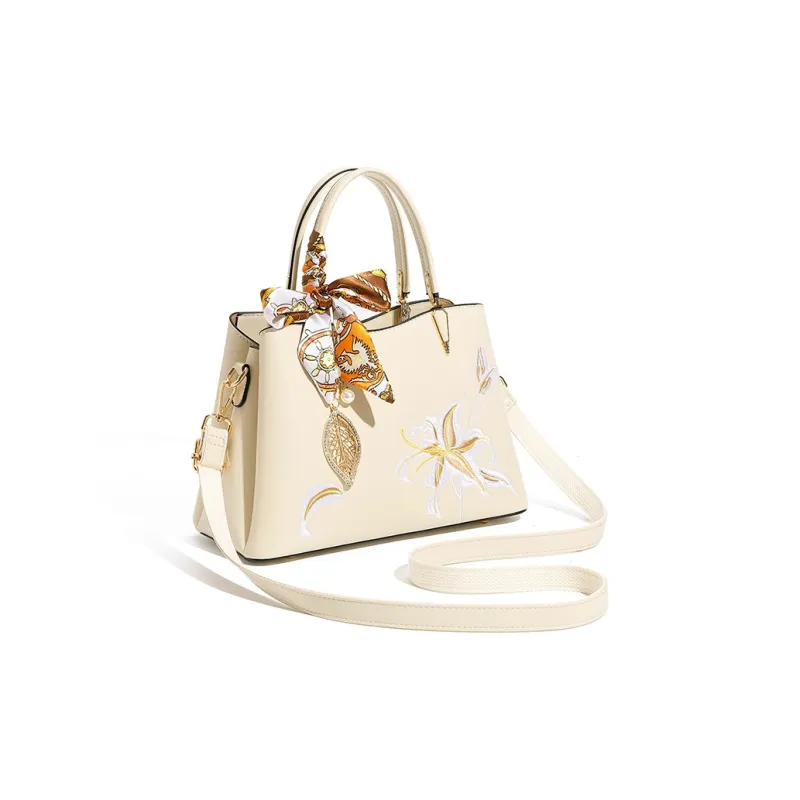 OCTSUI PU One Shoulder Handbag Women's Ecru-2