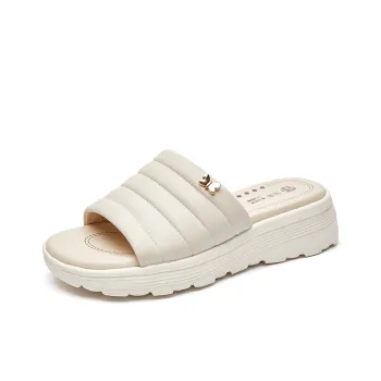Cigna Rubber Foam Outsole Quiet Slide Slippers Women's Ecru