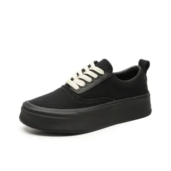 SOBB Waterproof Height Increase Low Top Skateboard Shoes Unisex Black
