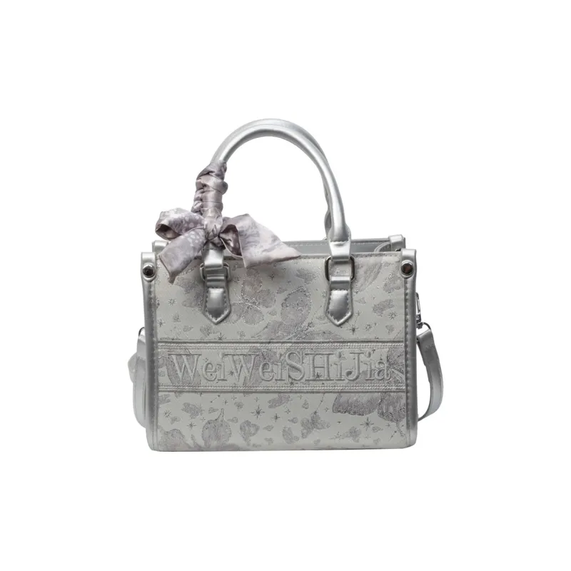 Yalu Oxford Shoulder Bag, Crossbody Bag, Handbag Women's Silver/Ecru-1