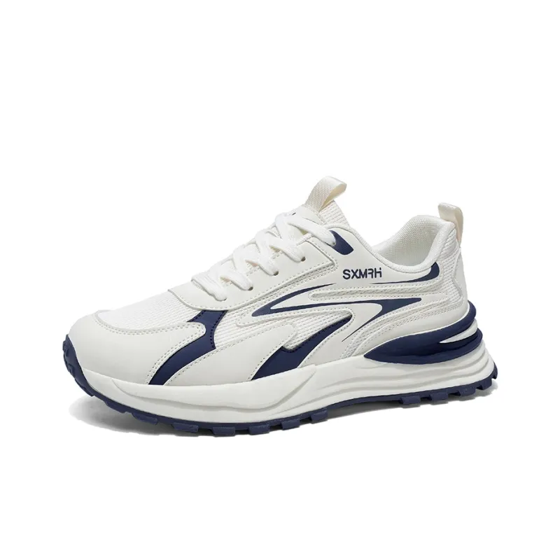 Binary Cushioning And Breathable Low Top Casual Shoes Men's Beige Blue-2