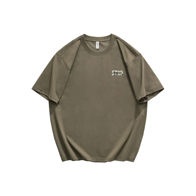 WOOD SOON Loose Fit Casual Cooling Heavyweight Men's Clothing Top Unisex-3