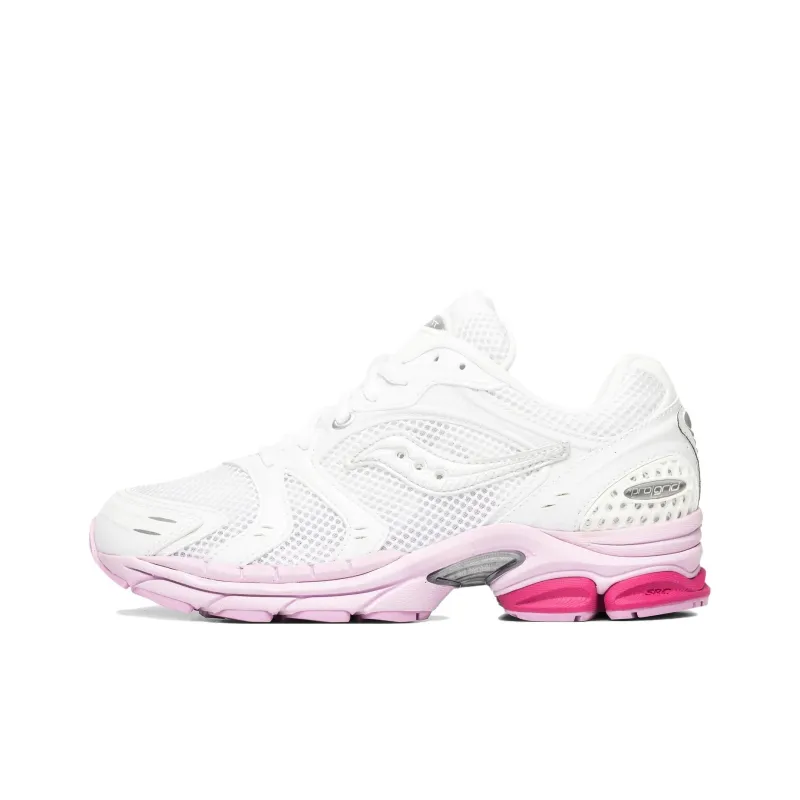 Saucony ProGrid Triumph 4 Anti Slip Wear Resistant Low Top Running Shoes Women's White Pink-0