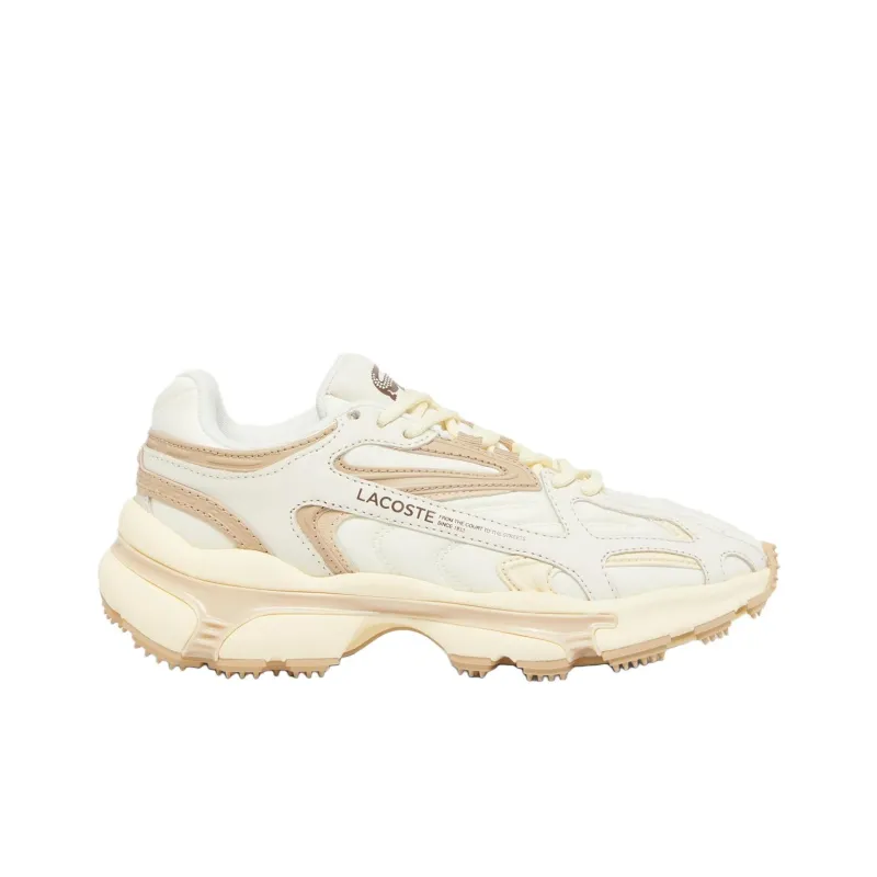 LACOSTE Anti Slip Wear Resistant Low Top Running Shoes Women's White Brown-1