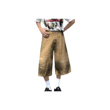 PVPVPV Denim Shorts Unisex Khaki
