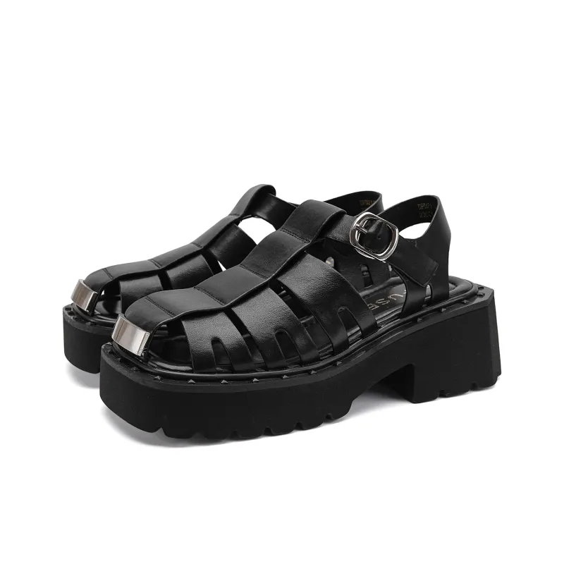 D FUSE SCANDINAVIA Roman Sandals Women's Black-1