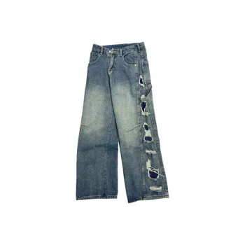 HKRXEC Jeans Men Blue