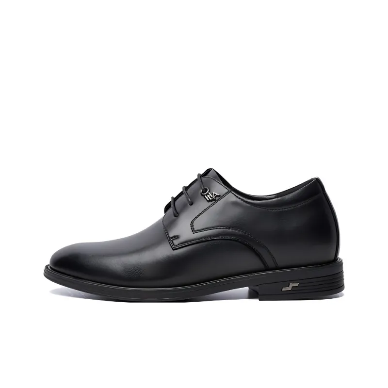 HLA Dress Shoes Men Low Top Black-0