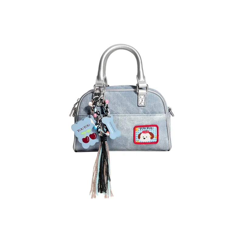 TOUTOU Synthetic Leather Handbag Regular Women's Denim Blue-0