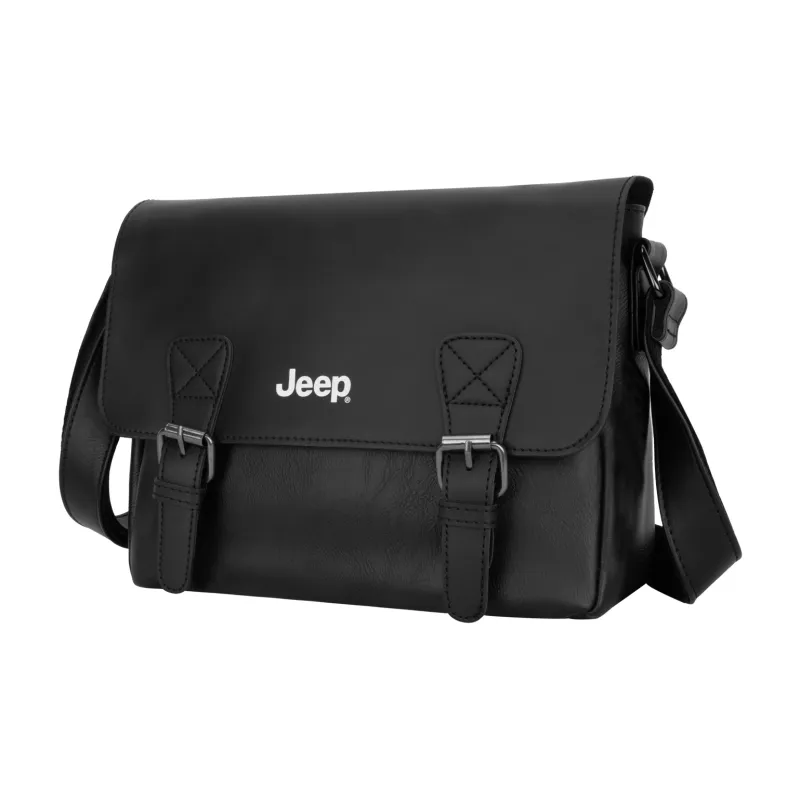 Jeep PU Large Capacity Travel Messenger Bag, Shoulder Bag, Crossbody Bag Regular Unisex Black/Coffee/Earth Yellow-1